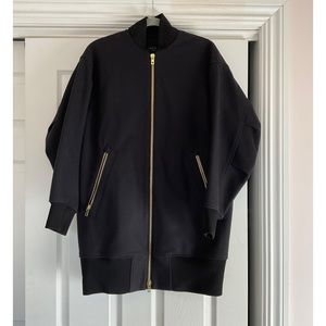 Rag and bone Black Wool Jacket Coat Leather Trim Size 6